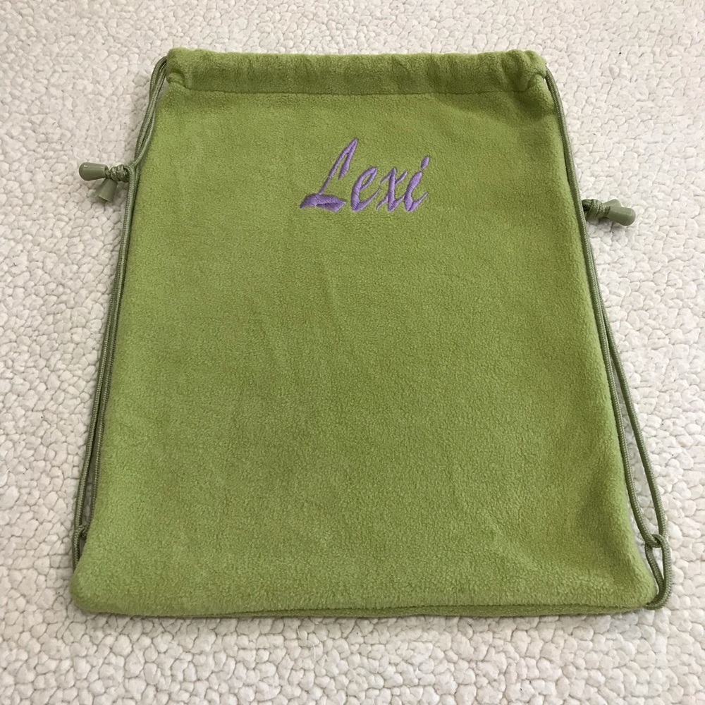 Lexi Drawstring Backpack Tote Green 
Bath & Body Works Bag
Size: 15” H x…